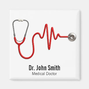 Íman ECG Wave EKG Linha de pulsação Estetoscópio médico