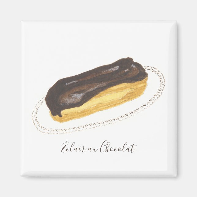 Íman Éclair au Chocolat watercolor (Frente)