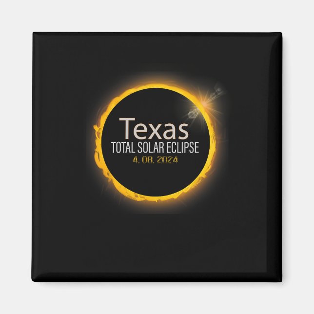 Íman Eclipse 2024 Shirt Total Solar Eclipse State Texas (Frente)