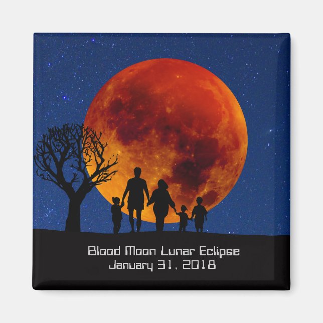 Íman Eclipse Lunar da Lua Sanguínea 2018 (Frente)