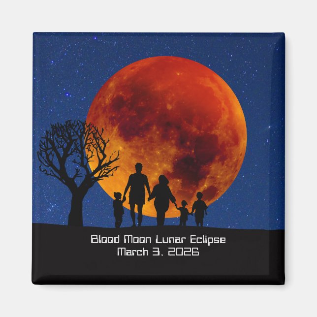 Íman Eclipse Lunar Lua de Sangue 2026 (Frente)
