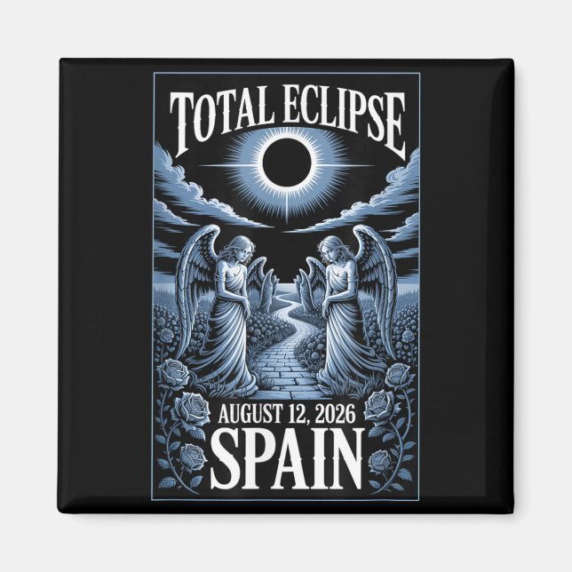 Íman Eclipse Solar 12 de Agosto de 2026 Espanha Design  (Frente)