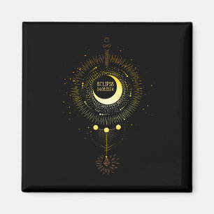 Íman Eclipse Solar 2024 Boho Sun Caminho da Lua Total L