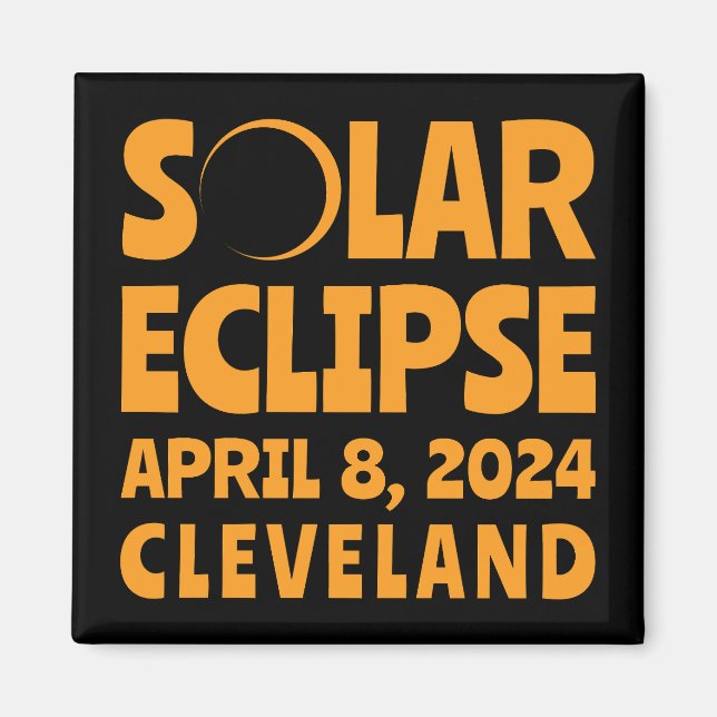 Íman Eclipse Solar 2024 Cleveland Ohio (Frente)