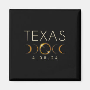 Íman Eclipse Solar 2024 Estado do Texas Total Eclipse S