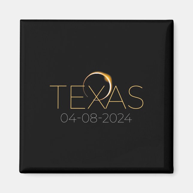 Íman Eclipse Solar 2024 Estado do Texas Total Eclipse S (Frente)