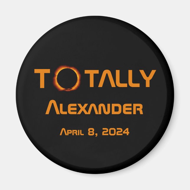 Íman Eclipse Solar 2024 Totalmente Pessoal (Frente)