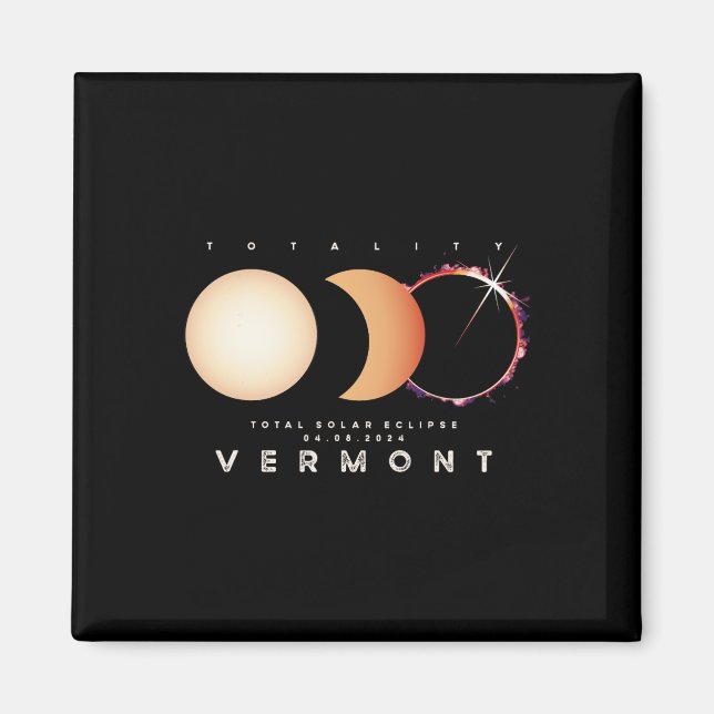 Íman Eclipse Solar 2024 Vermont Astronomia Total Eclips (Frente)