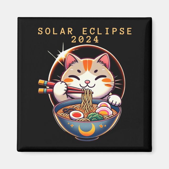 Íman Eclipse Solar 8 de Abril de 2024 Astronomia Gato K (Frente)