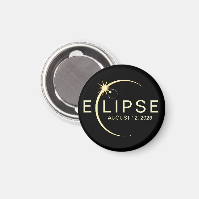 Íman Eclipse Solar Astronomia Evento 2026 (Front/Back)