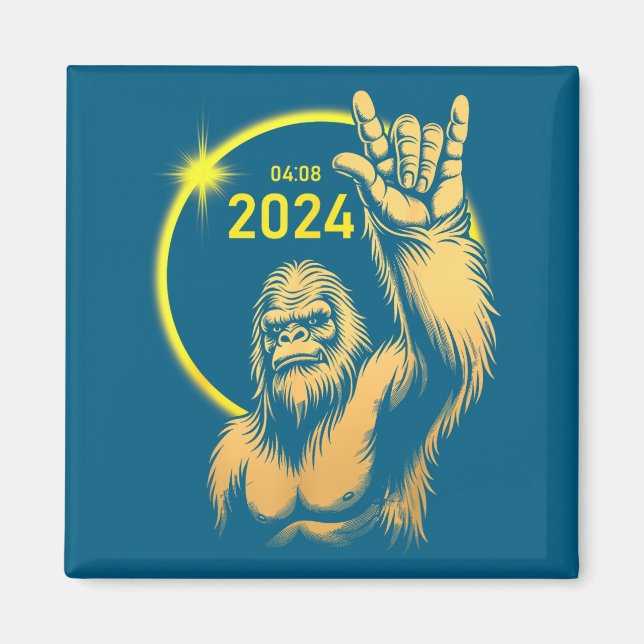 Íman Eclipse Solar de 2024 Bigfoot Rock Abril Eclipse T (Frente)