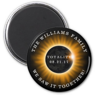 Íman Eclipse Solar de Totalidade da Família Personaliza