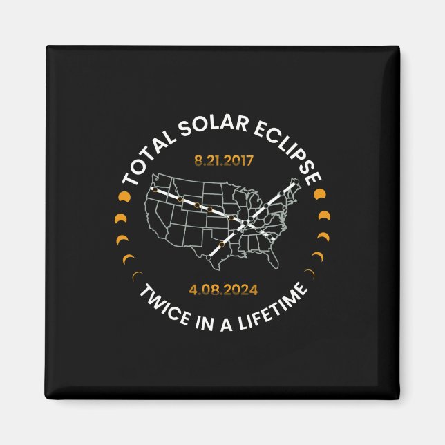 Íman Eclipse Solar Duas Vezes Na Vida 2024 Total Solar  (Frente)