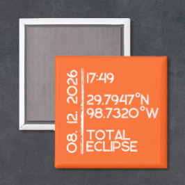 Íman Eclipse Solar Laranja Personalizado 2026