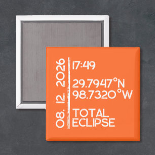 Íman Eclipse Solar Laranja Personalizado 2026