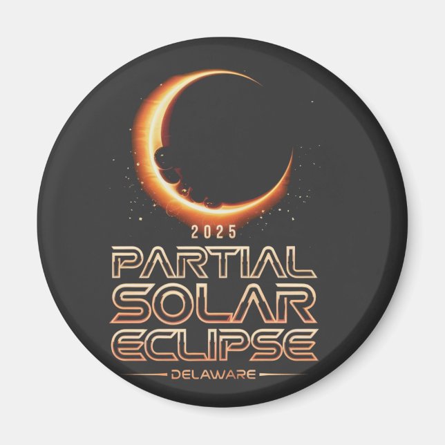 Íman Eclipse Solar Parcial Nova Jersey 2025 (Frente)