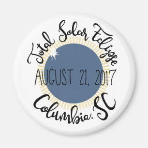 Íman Eclipse Solar Total 2017 Columbia SC Magnet Round
