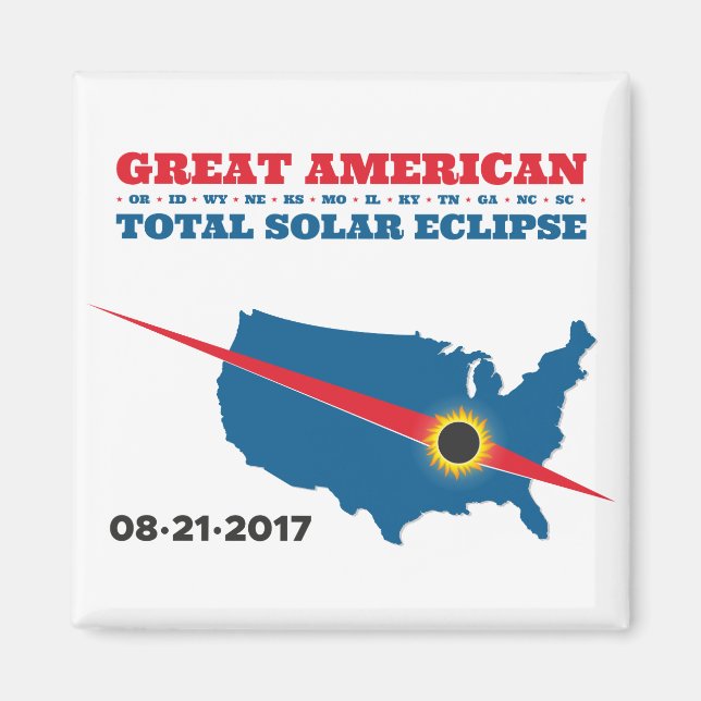 Íman Eclipse Solar Total - 2017 - Eu vi! (Frente)