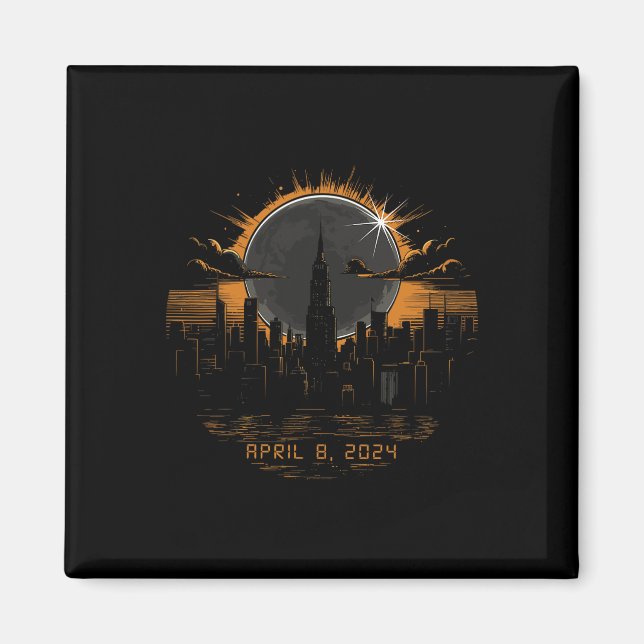 Íman Eclipse Solar Total 2024 abril 8 Nova Iorque (Frente)