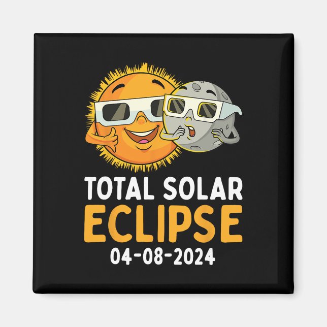 Íman Eclipse Solar Total 2024 Óculos Diversão Sun Moon  (Frente)