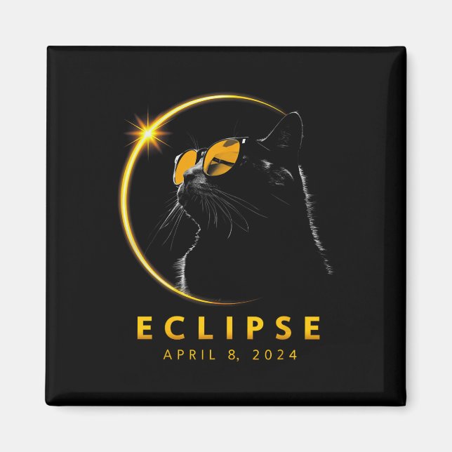 Íman Eclipse Solar Total abril 2024 Totalidade Funny C (Frente)