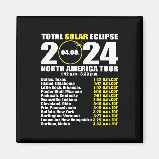 Íman Eclipse Solar Total Abril 8 Caminho Do Eclipse 3 (Frente)
