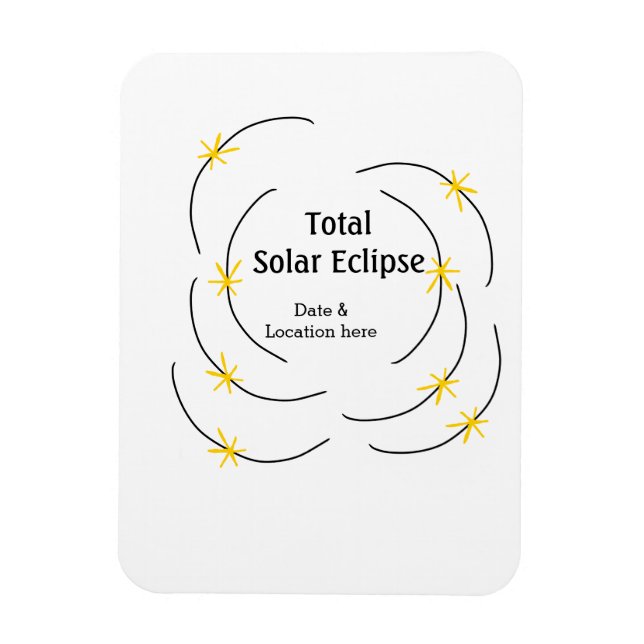 Íman eclipse solar total adicionar data localização met (Vertical)