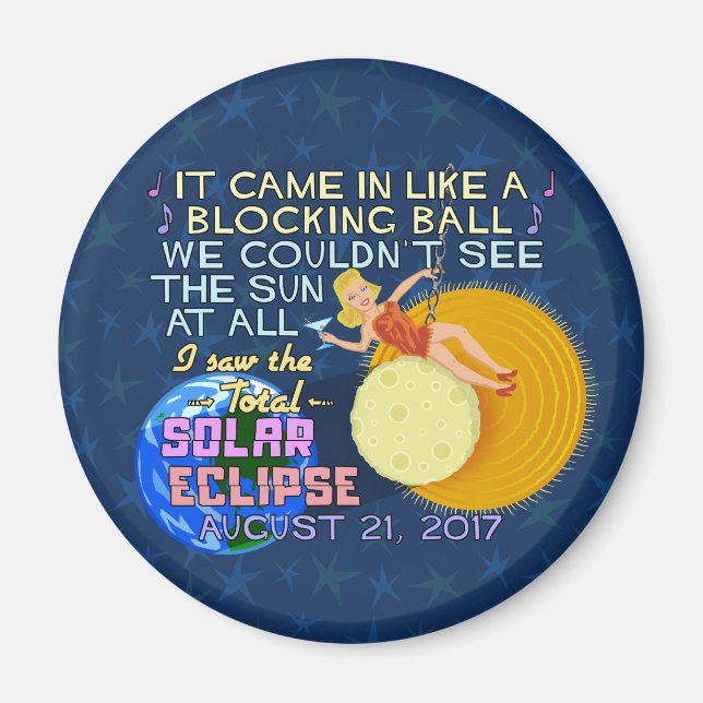 Íman Eclipse Solar Total agosto 21 2017 Funny Americana (Frente)