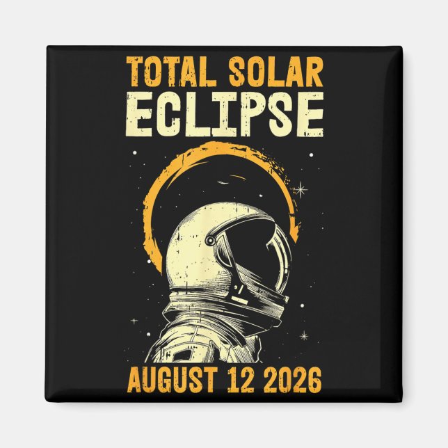 Íman Eclipse Solar Total Arte 12 de Agosto de 2026 (Frente)