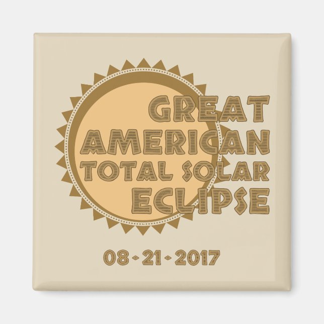 Íman Eclipse Solar Total da América excelente - 2017 (Frente)