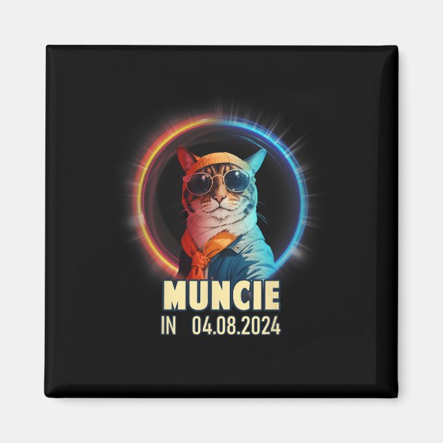 Íman Eclipse Solar Total de Muncie Indiana 2024 (Frente)