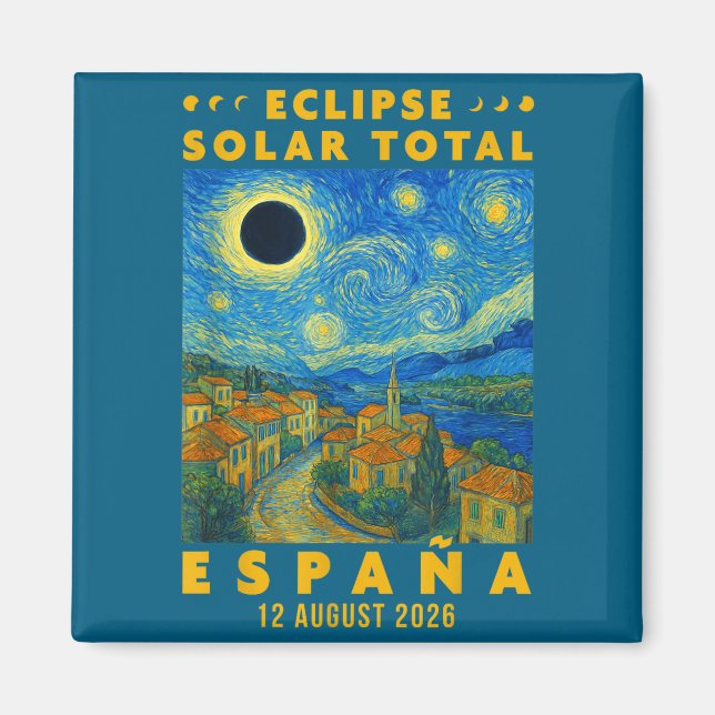 Íman Eclipse Solar Total Espanha 2026 (Frente)