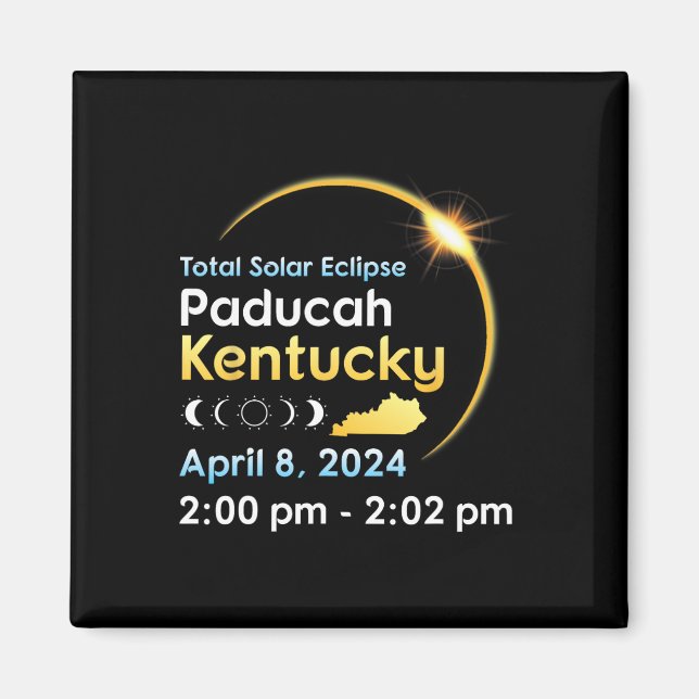 Íman Eclipse Solar Total No Páducah Kentucky No Dia 0 D (Frente)