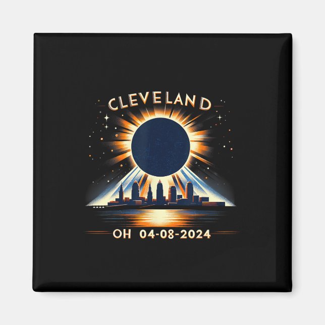 Íman Eclipse Solar Total Oh abril 2024 Cleveland Sol (Frente)