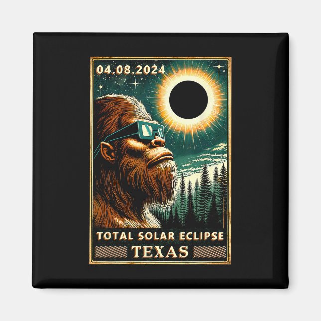 Íman Eclipse Solar Total Texas 2024 Gle Eclipse Bigfoot (Frente)