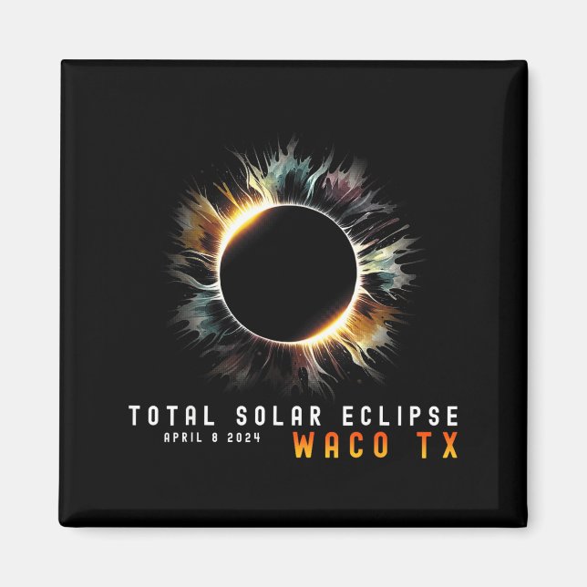 Íman Eclipse Solar Total Waco Tx 9 de Abril de 2024 Ecl (Frente)