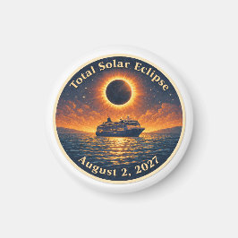 Íman Eclipse Total do Sol 2 de agosto de 2027 navio cru
