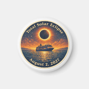 Íman Eclipse Total do Sol 2 de agosto de 2027 navio cru