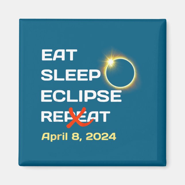 Íman Eclipse Total do Sol de 2024 na América - Totalida (Frente)