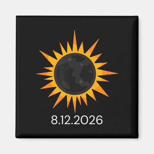 Íman Eclipse Total do Sol Engraçado 12 de Agosto (Frente)