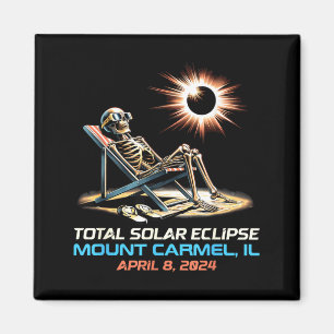 Íman Eclipse Total do Sol Esqueleto Mount Carmel Illino
