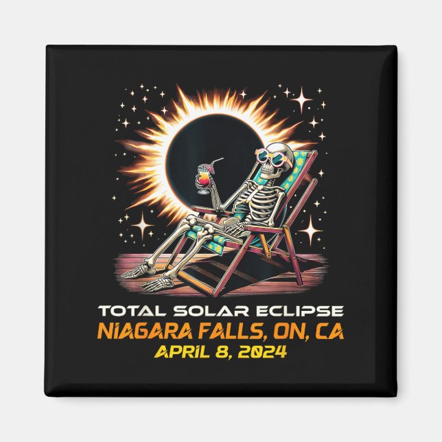 Íman Eclipse Total do Sol Esqueleto Niagara Falls Ontár (Frente)