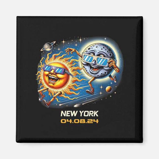 Íman Eclipse Total do Sol Humor Nova York Ny (Frente)