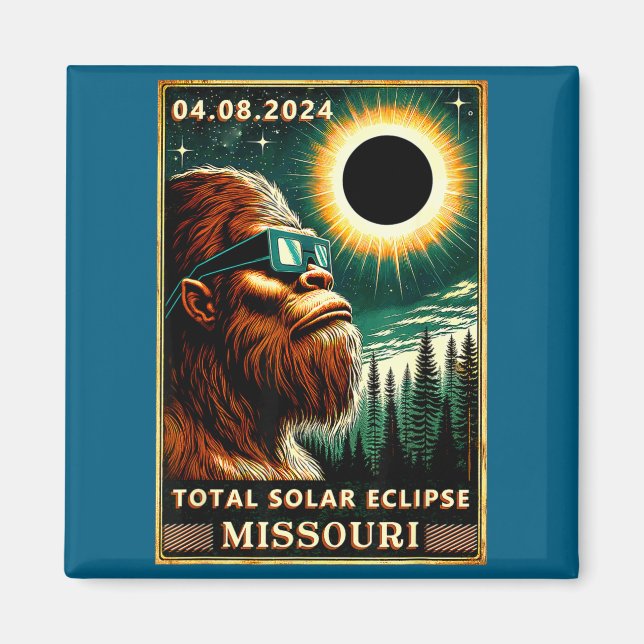 Íman Eclipse Total do Sol Missouri Ilustração do Pé Gra (Frente)
