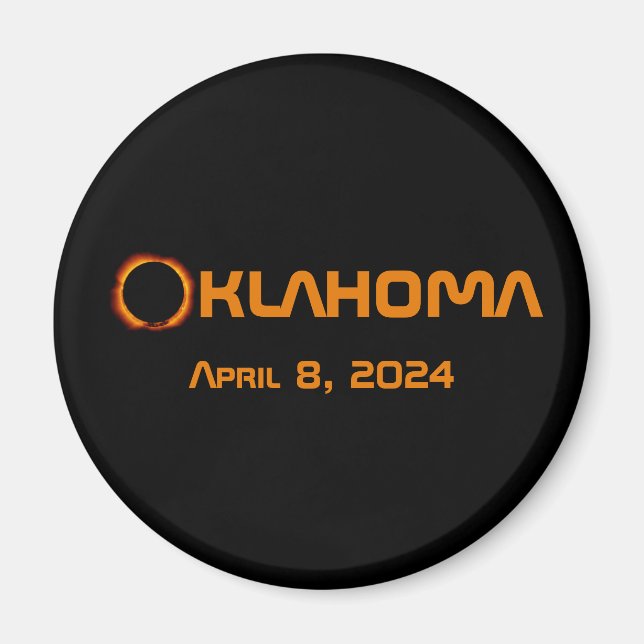 Íman Eclipse Total do Sol Oklahoma 2024 (Frente)