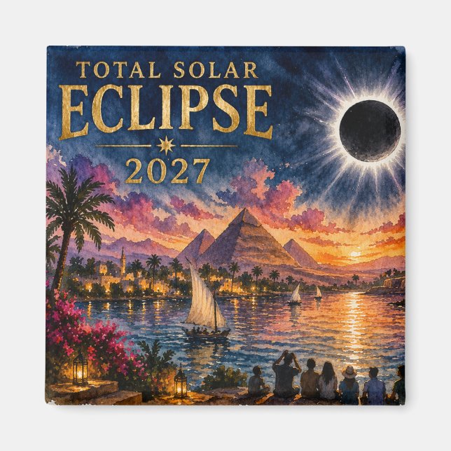 Íman Eclipse Total Solar 2027 Egito (Frente)