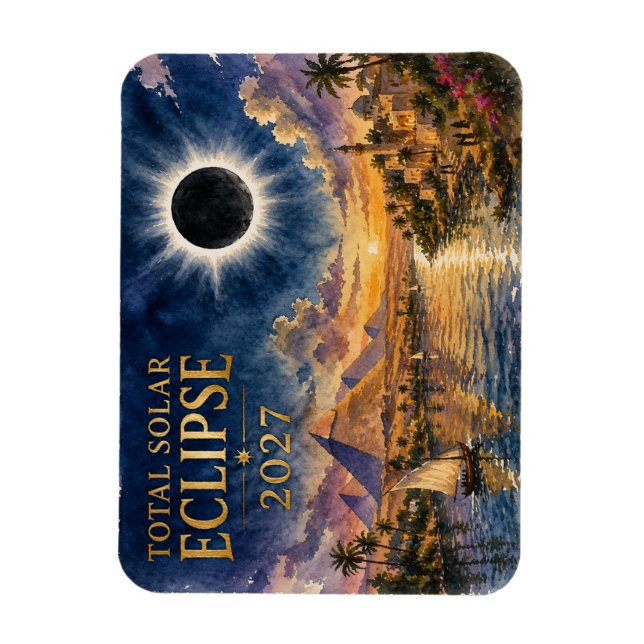 Íman Eclipse Total Solar 2027 Egito (Vertical)