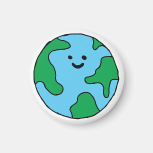 Íman Ecoamigo do Mundo Ícone Feliz Terra Clipart Ecofri