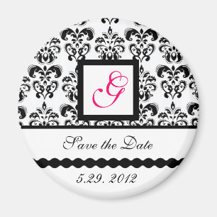 Íman Economias BRANCAS PRETAS do MONOGRAMA do QUADRADO