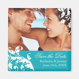 Íman Economias de turquesa o ímã do casamento da data